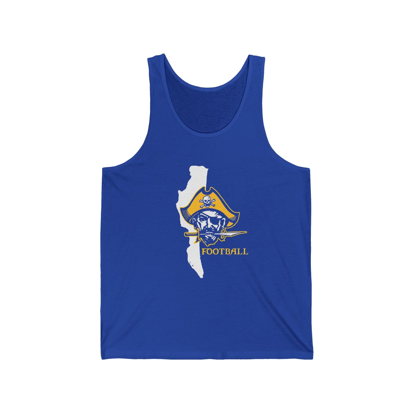 Pirate Football Tank Top — State Silhouette Helmet Logo