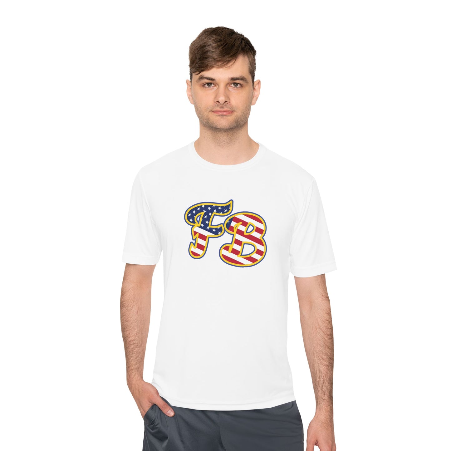 Patriotic 'FB' Tee — American Flag Graphic Front & “Iron Sharpens Iron” Back