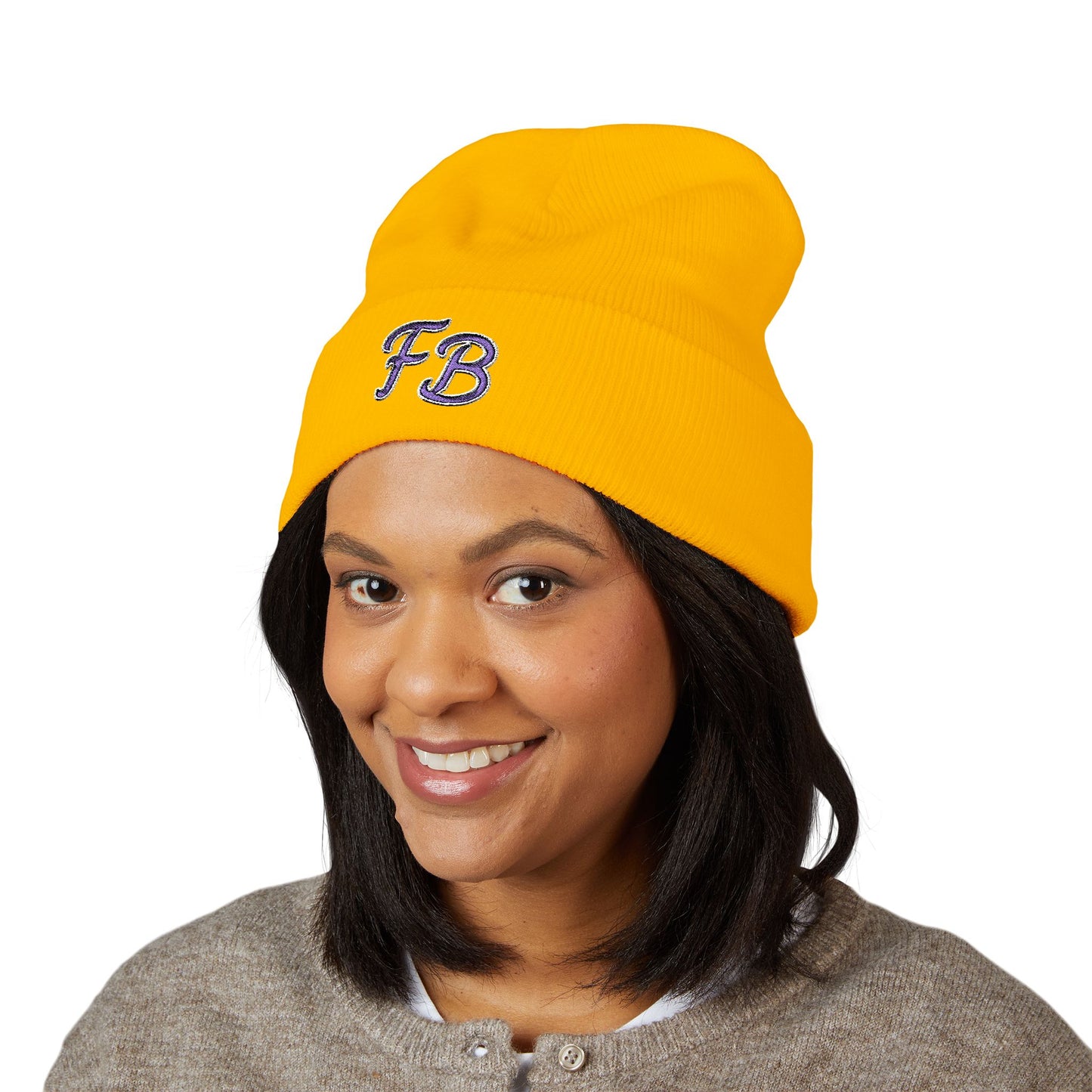Copy of Copy of Embroidered 'FB' Cuffed Beanie - Classic Knit Winter Hat