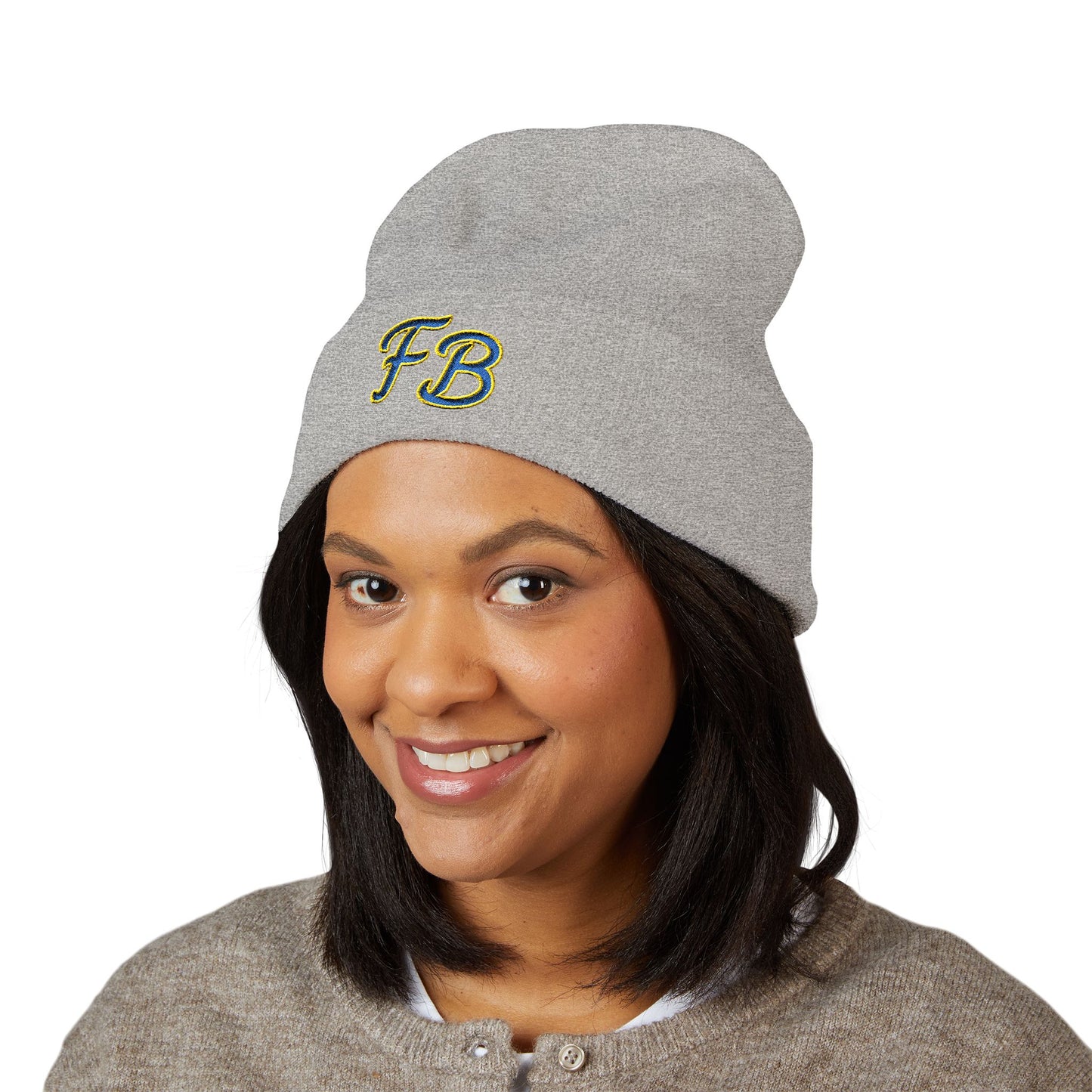 Copy of Embroidered 'FB' Cuffed Beanie - Classic Knit Winter Hat