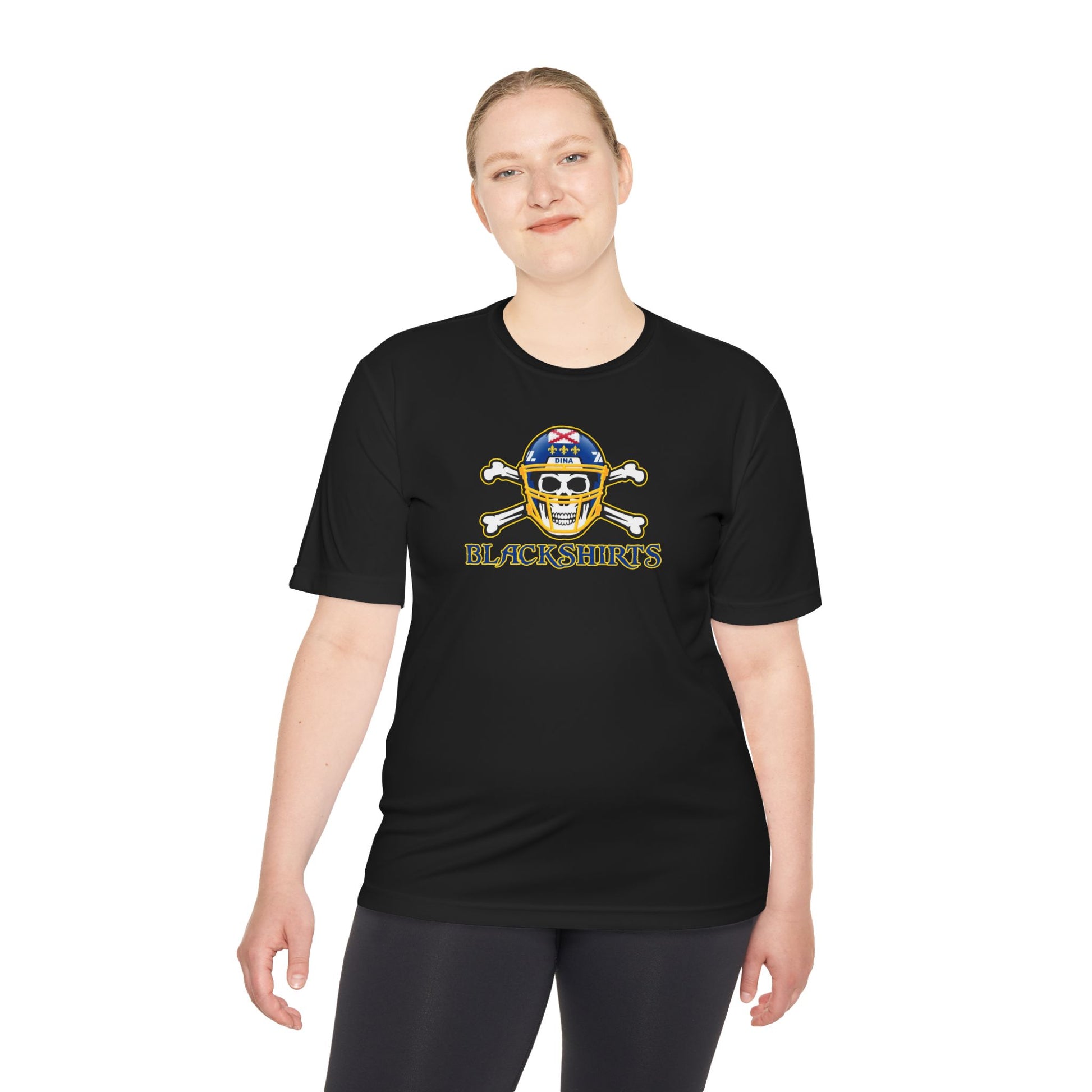 dawn of the dead football helmet Blackshirts Skull Tee — Vintage Football Helmet Logo Moisture-Wicking – Dina Dude