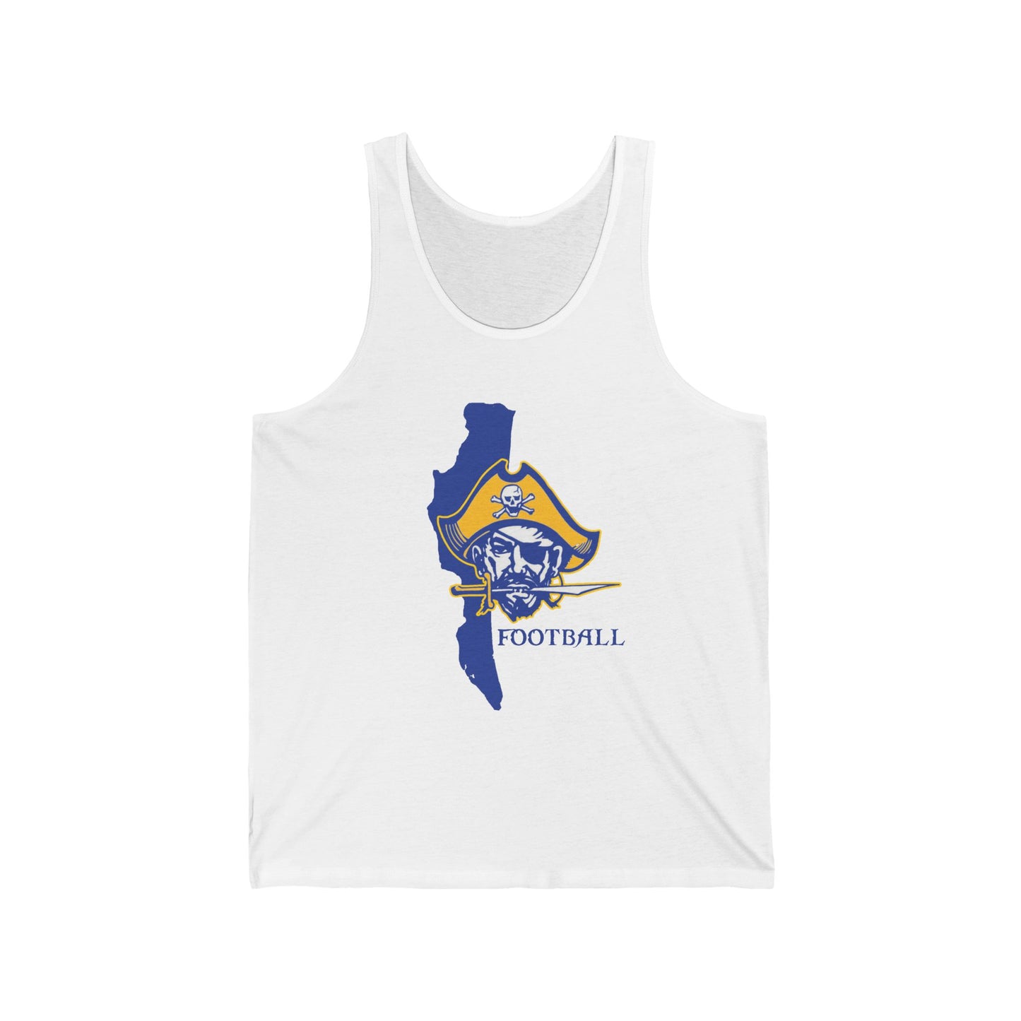 Pirate Football Tank Top — State Silhouette Helmet Logo