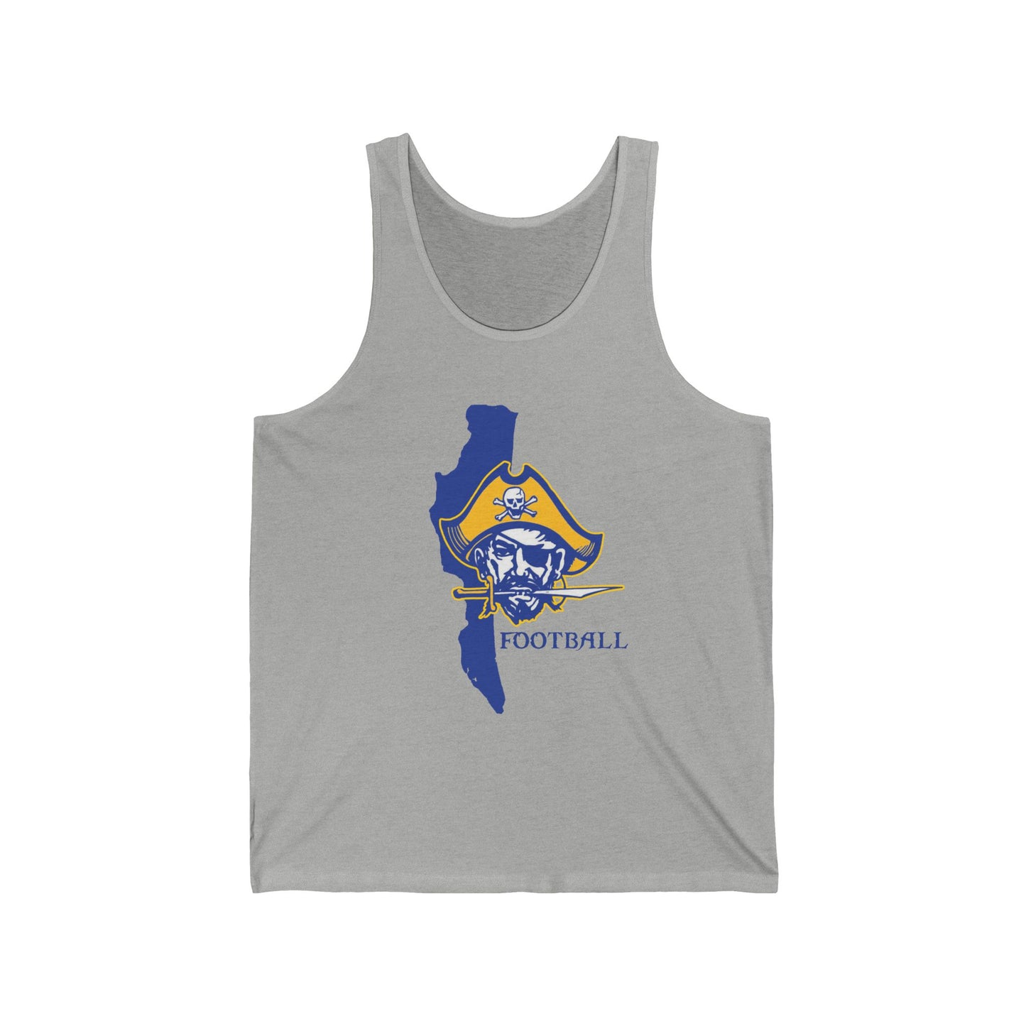 Pirate Football Tank Top — State Silhouette Helmet Logo