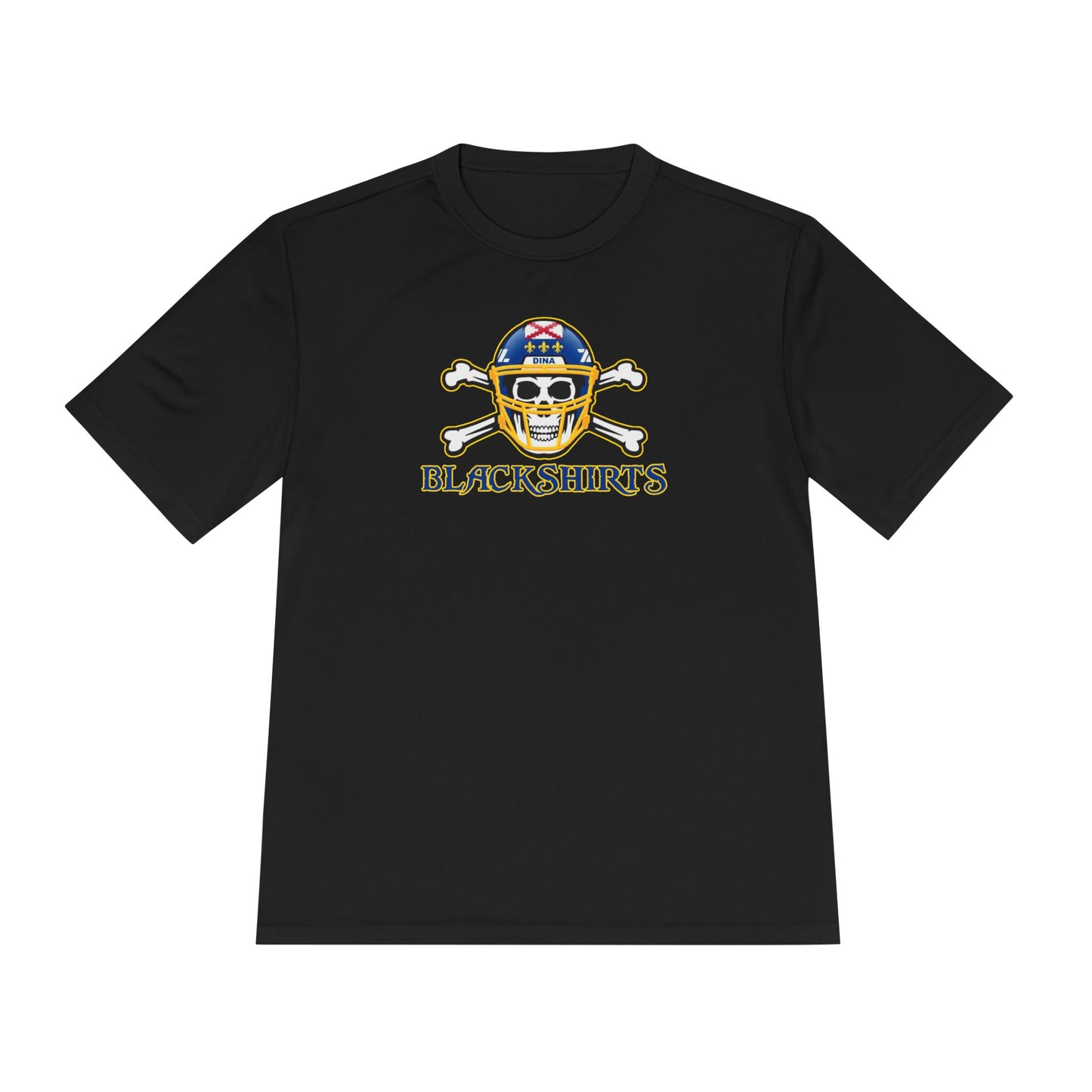 Blackshirts Skull Tee — Vintage Football Helmet Logo Moisture-Wicking – Dina Dude