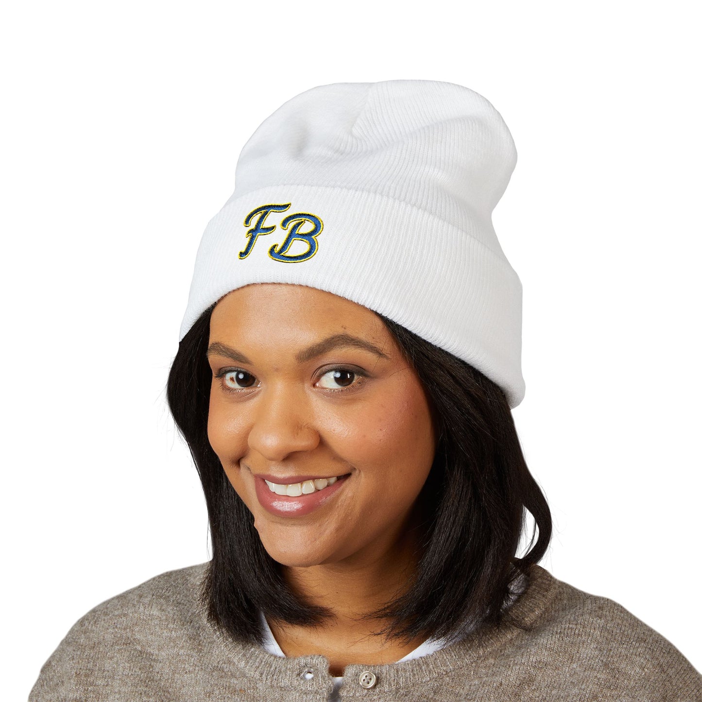 Copy of Embroidered 'FB' Cuffed Beanie - Classic Knit Winter Hat