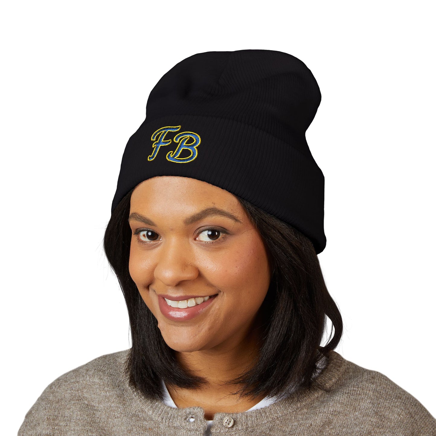 Copy of Embroidered 'FB' Cuffed Beanie - Classic Knit Winter Hat